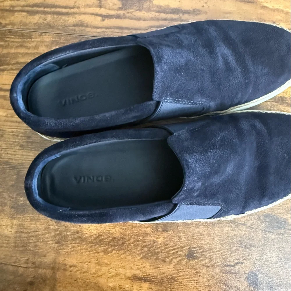 Vince Women's johan suede jute wrapped loafer sneakers 8.5‎ M Navy